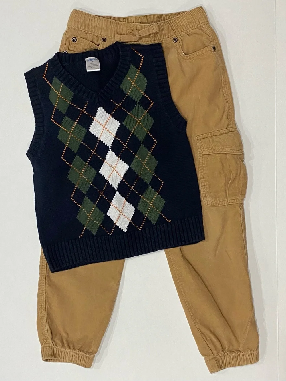 Gymboree Boys ‘Little Snowflake’ Tan Corduroy Pull-On Cargo Joggers Size 5
